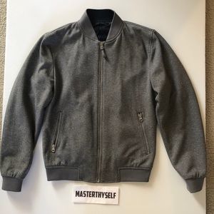 ZARA MAN Grey Sweater Bomber Jacket sz Medium
